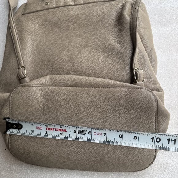 Draper James Crosby Pebbled Leather Backpack Light Taupe - Picture 10 of 11